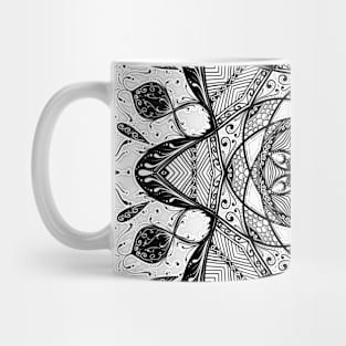 Spica Mandala art Black and White Mug